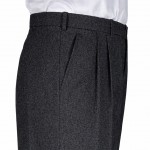 2 Pileli Flanel Kışlık Pantolon Şalvar - Koyu Gri