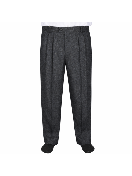 4 Pileli Flanel Kışlık Pantolon Şalvar - Gri Kırçıllı