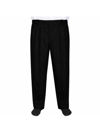 4 Pileli Flanel Kışlık Pantolon Şalvar - Siyah