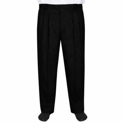 4 Pileli Flanel Kışlık Pantolon Şalvar - Siyah