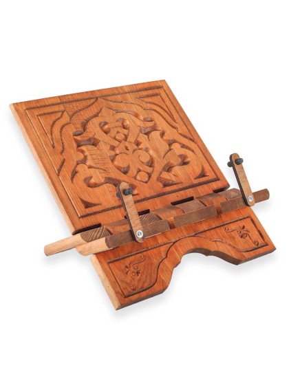 Ahşap Masaüstü Oymalı Hafız Rahle - 34 cm