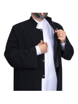Hakim Yaka Sade Düz Cübbe - Siyah