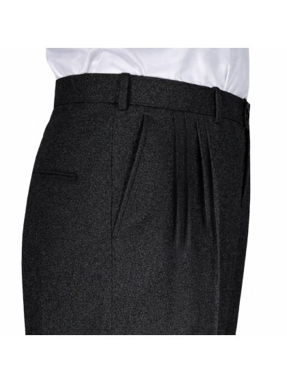 4 Pileli Flanel Kışlık Pantolon Şalvar - Koyu Gri görünüm 2