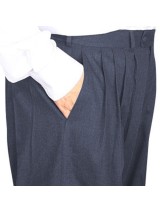 4 Pileli Flanel Kışlık Pantolon Şalvar - Mavi Kırçıllı detay görseli