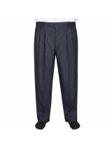 4 Pileli Flanel Kışlık Pantolon Şalvar - Mavi Kırçıllı