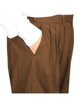 4 Pileli Flanel Kışlık Pantolon Şalvar - Açık Kahve detay görseli