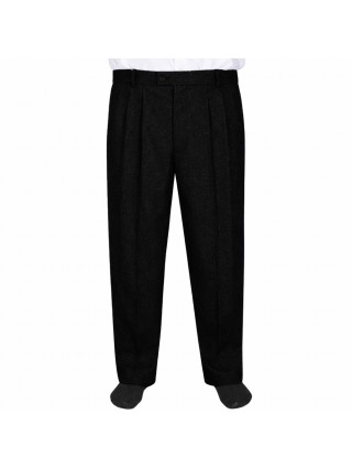 4 Pileli Flanel Kışlık Pantolon Şalvar - Siyah