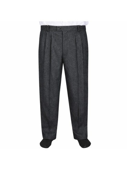 4 Pileli Flanel Kışlık Pantolon Şalvar - Gri Kırçıllı