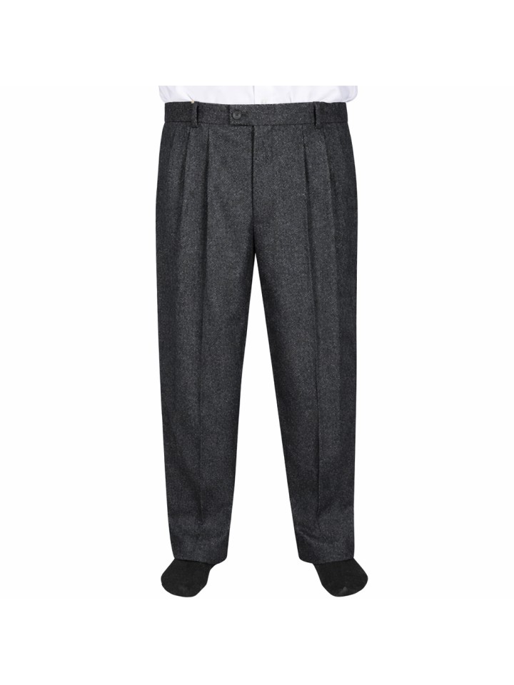 4 Pileli Flanel Kışlık Pantolon Şalvar - Gri Kırçıllı