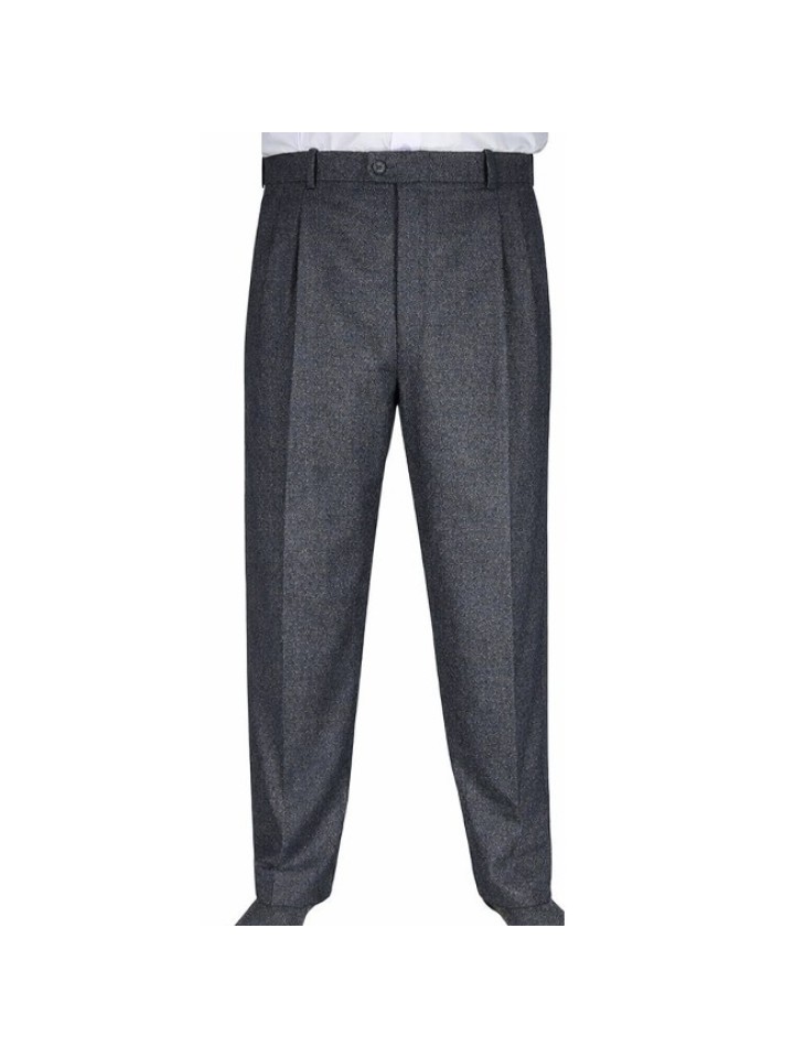 2 Pileli Flanel Kışlık Pantolon Şalvar - Gri Kırçıllı