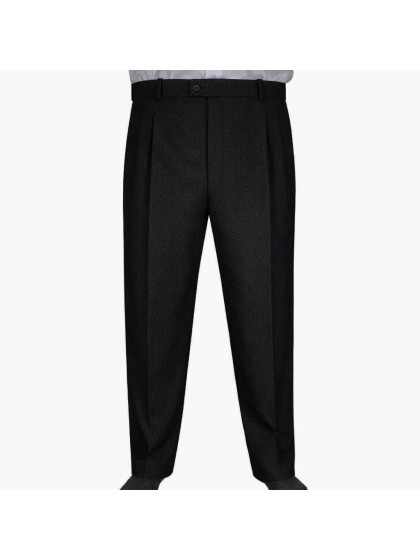 2 Pileli Flanel Kışlık Pantolon Şalvar - Siyah