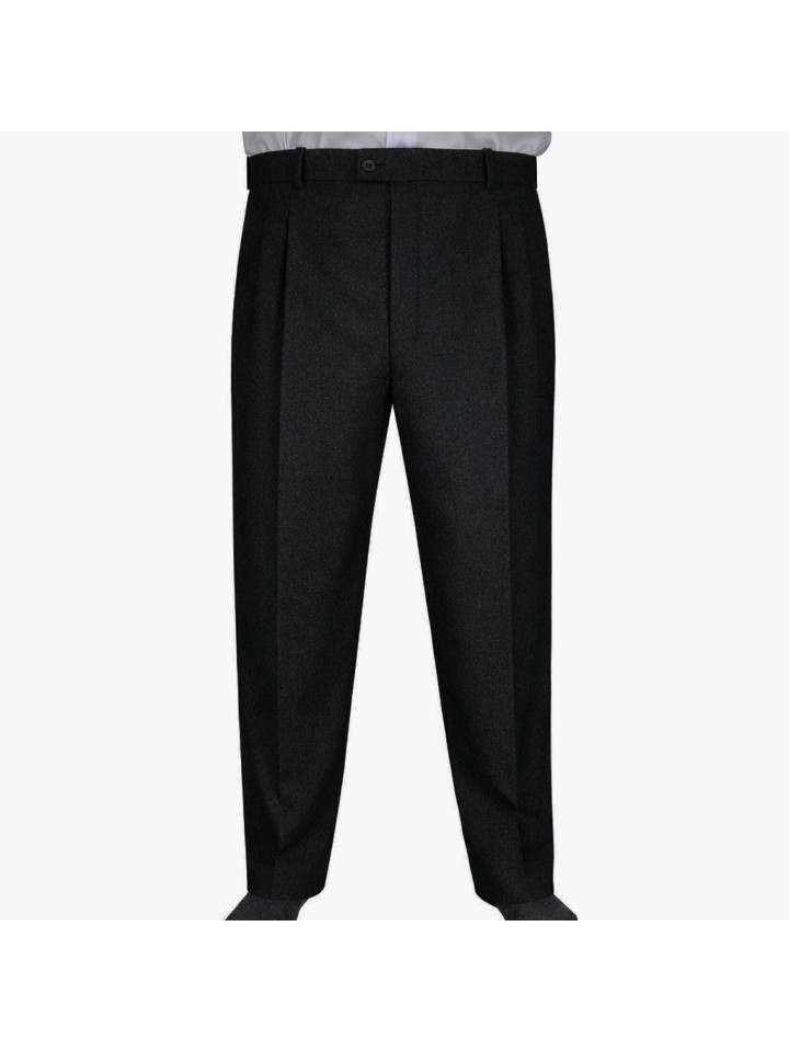 2 Pileli Flanel Kışlık Pantolon Şalvar - Siyah