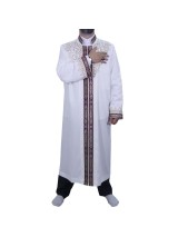 Hakim Yaka Lüks Nakışlı Şehzade Cübbe - Beyaz (Kemik) detay görseli