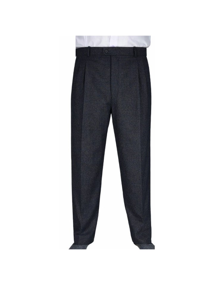 2 Pileli Flanel Kışlık Pantolon Şalvar - Koyu Gri