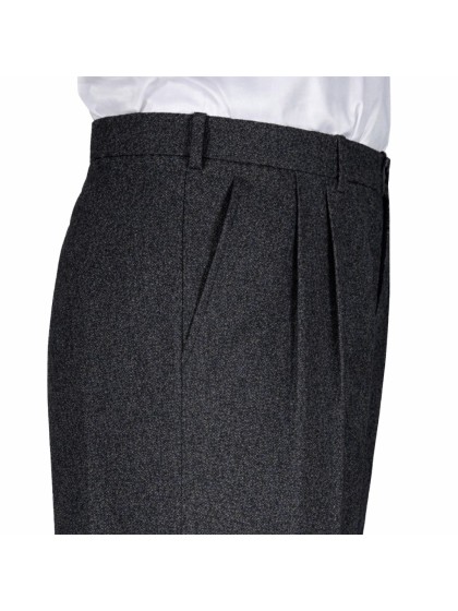 2 Pileli Flanel Kışlık Pantolon Şalvar - Koyu Gri görünüm 3