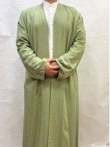 Buhara Yaka Keten Namaz Cübbesi - Açık Yeşil