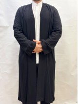 Buhara Yaka Keten Namaz Cübbesi - Siyah