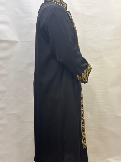 Nakışlı İmam Cübbesi - Siyah görünüm 2