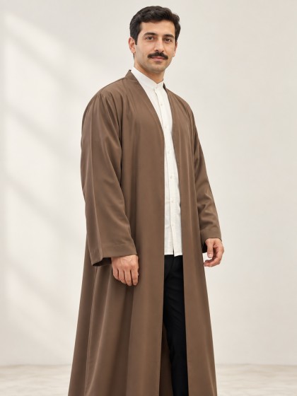 Medine İpeği Namaz Cübbesi - Kahverengi