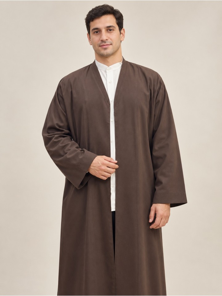 Pamuklu Namaz Cübbesi - Koyu Kahverengi