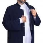 Hakim Yaka Sade Düz Cübbe - Lacivert Hakim Yaka Sade Düz Cübbe - Lacivert