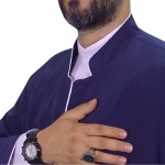 Hakim Yaka Biyeli Cübbe - Gümüş Biyeli Lacivert Hakim Yaka Biyeli Cübbe - Gümüş Biyeli Lacivert