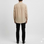 Hakim Yaka Bambu Keten Gömlek Bej Hakim Yaka Bambu Keten Gömlek Bej