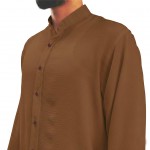 Hakim Yaka Ayrobin Kumaş Gömlek - Kahve Hakim Yaka Ayrobin Kumaş Gömlek - Kahve